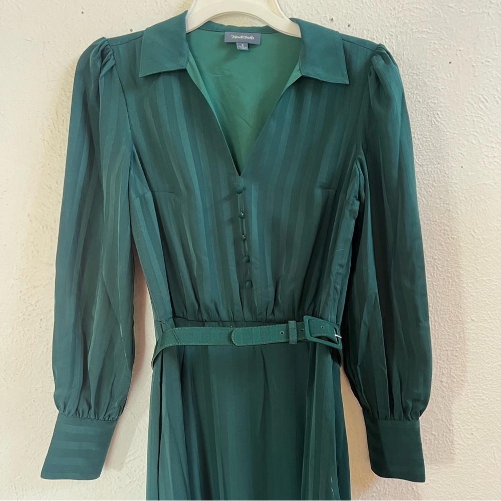ModCloth Classy Announcement green aline dress - Picture 5 of 10